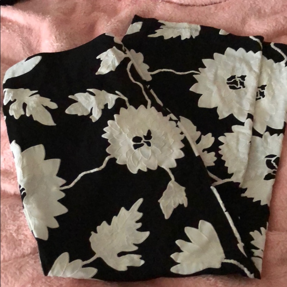Black and white floral skirt